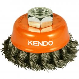 SKI - สกี จำหน่ายสินค้าหลากหลาย และคุณภาพดี | *KENDO 76000129 แปรงลวดถ้วยมีเกลียว 65 mm. (1 ลูก/แพ็ค)*